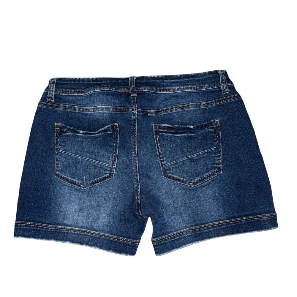 Maurices Dark Wash Shorts Womens Juniors 11 12 Pockets Stretch Blue Summer - Picture 4 of 7